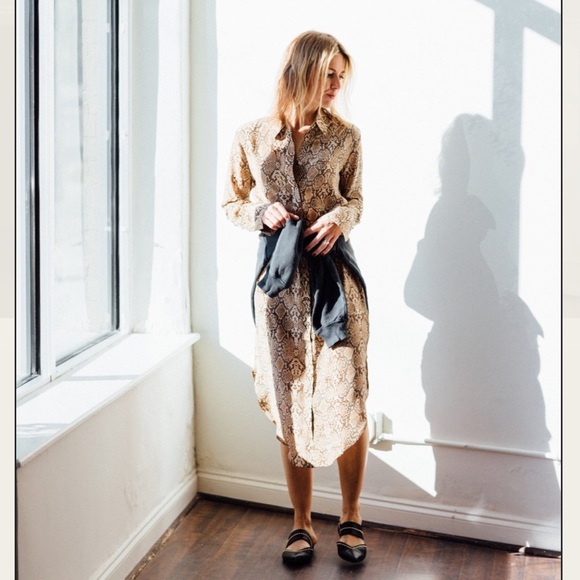 Anine Bing Chelsea Shirt Dress Snake Python - Picture 3 of 13